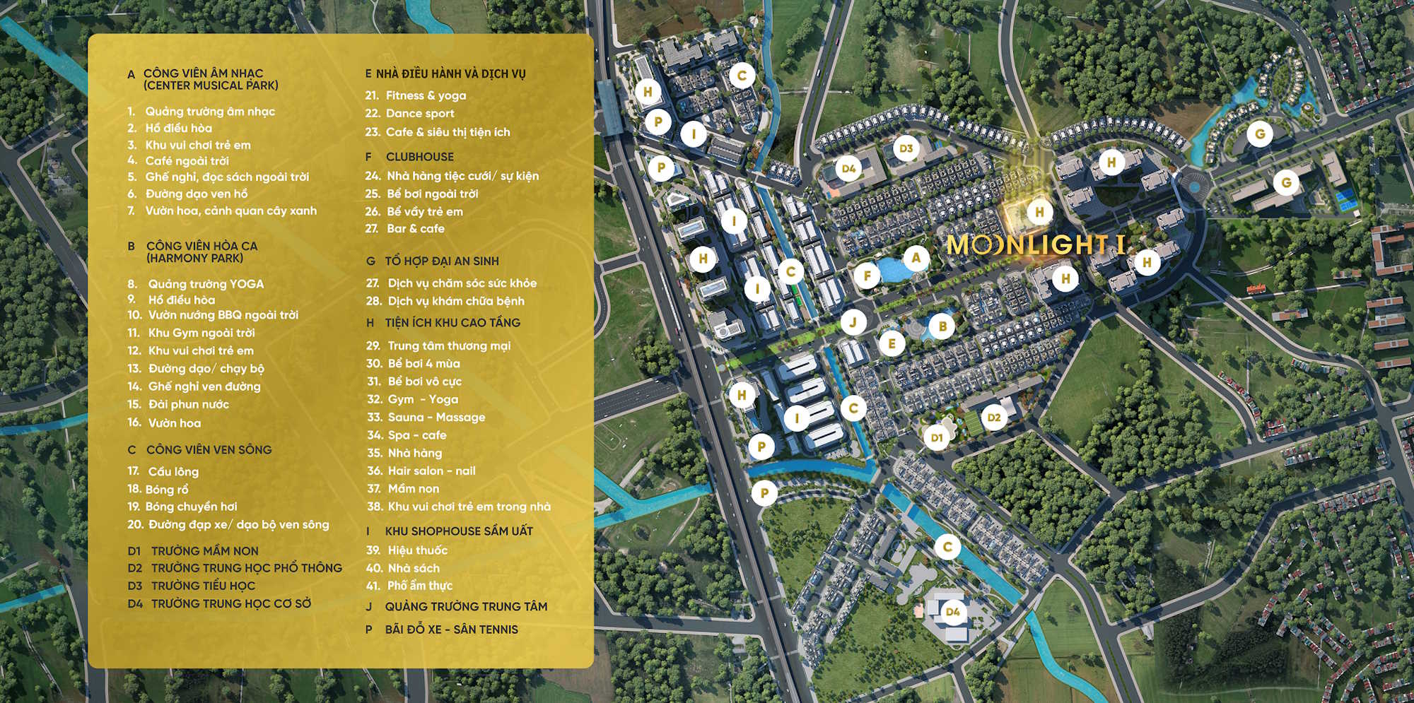 Mặt bằng tiện ích An Lạc Green Symphony