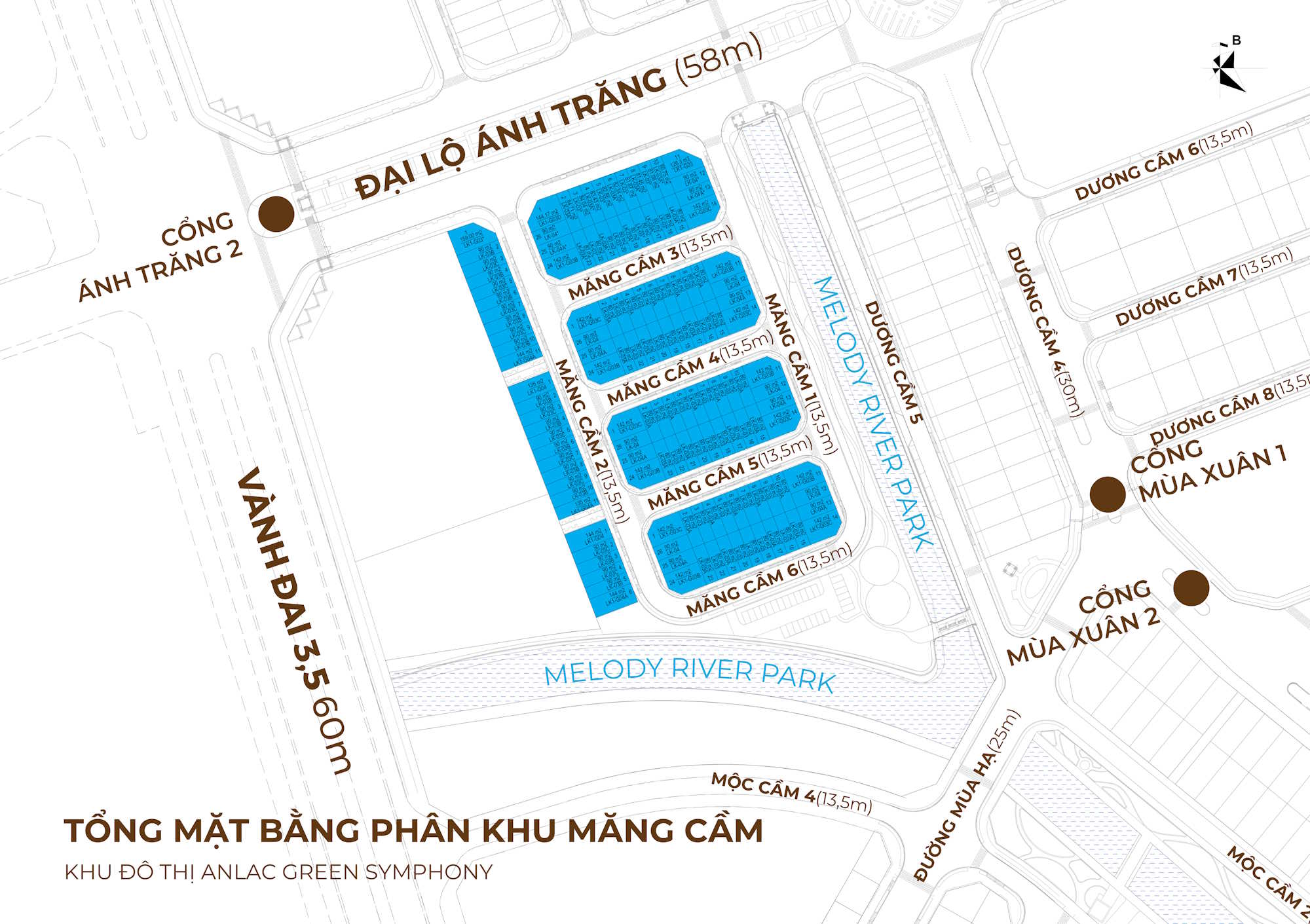 Mặt bằng phân khu Măng Cầm - An Lạc Green Symphony