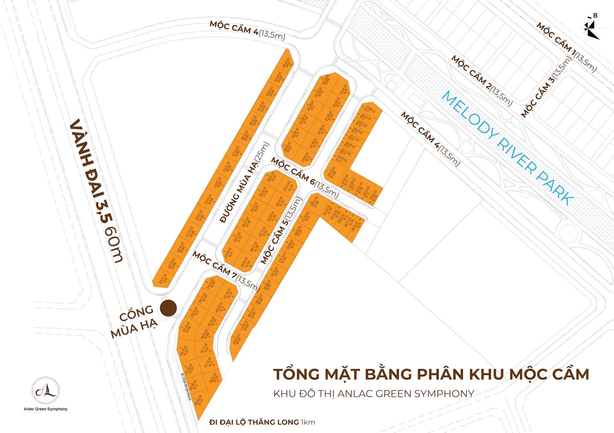 Mặt bằng phân khu Mộc Cầm - An Lạc Green Symphony