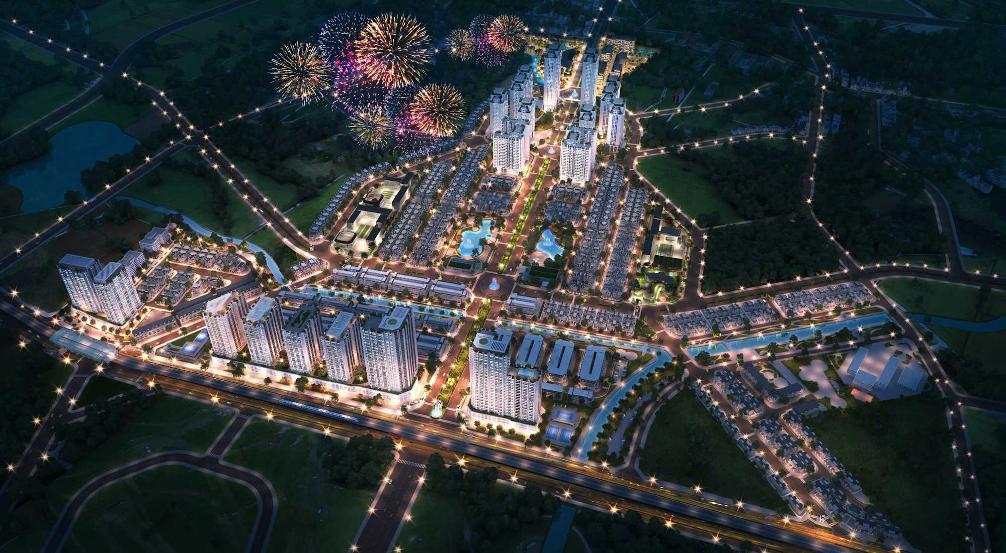 Phối cảnh về đêm An Lạc Green Symphony